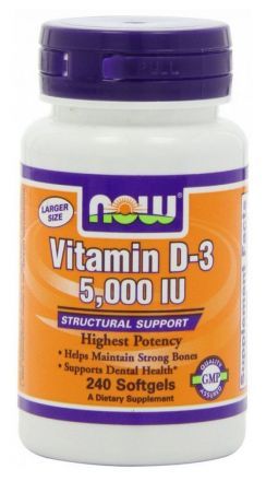 NOW Vitamin D-3 5000 М.Е. (240 кап)